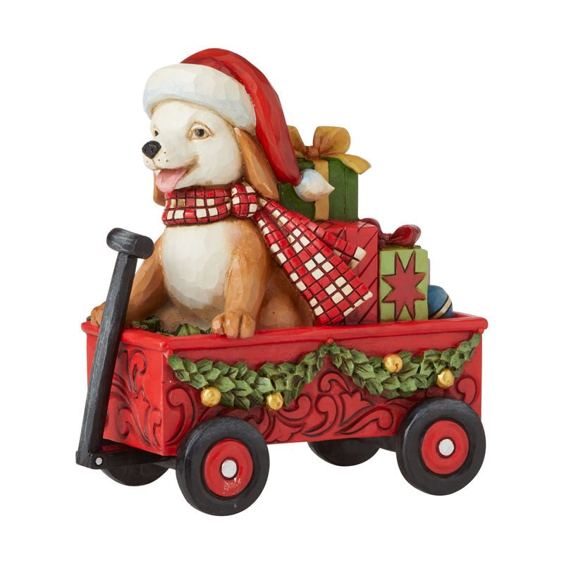 Country Living by Jim Shore Christmas Dog in Wagon Figurine