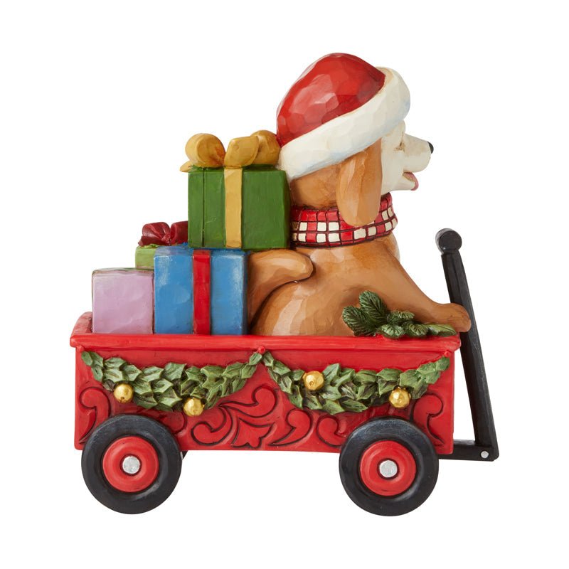 Country Living by Jim Shore Christmas Dog in Wagon Figurine