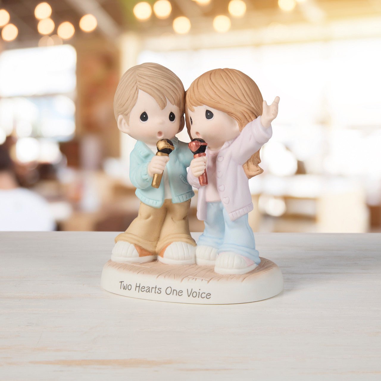 Couple Singing Karaoke Figurine