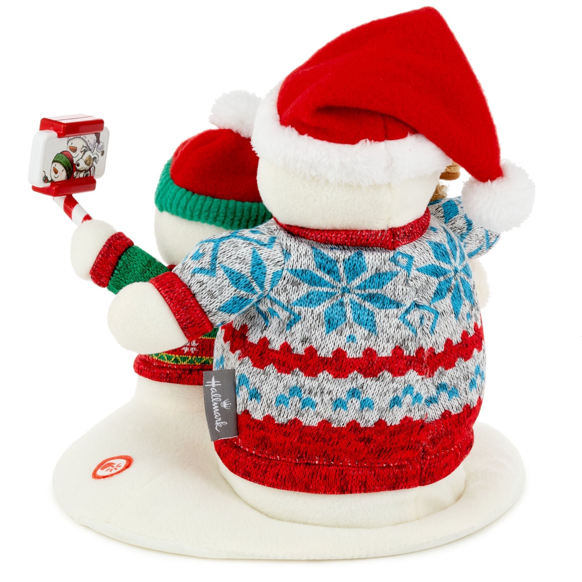 Cozy Christmas Selfie Techno Snowman Singing Stuffed Animal With Light and Motion, 9.5"