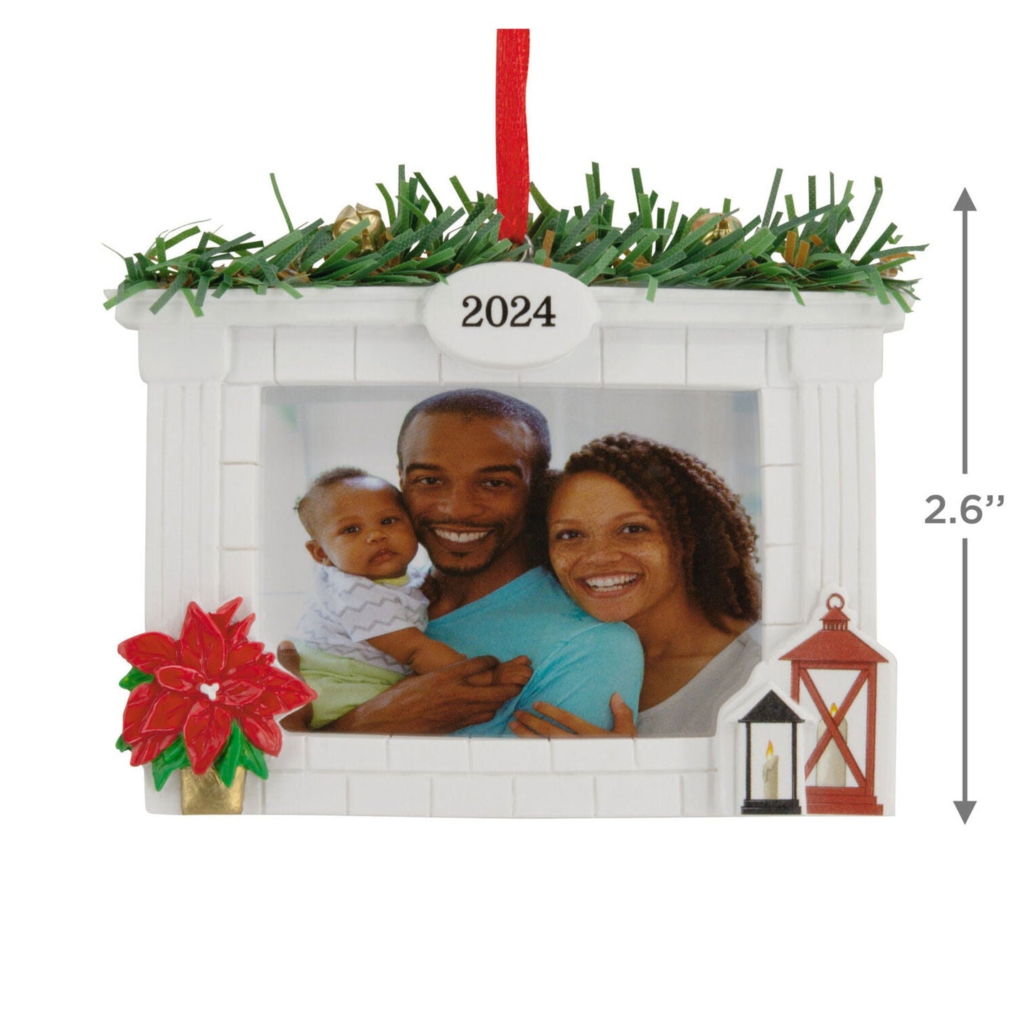 Cozy Fireplace 2024 Photo Frame Hallmark Ornament