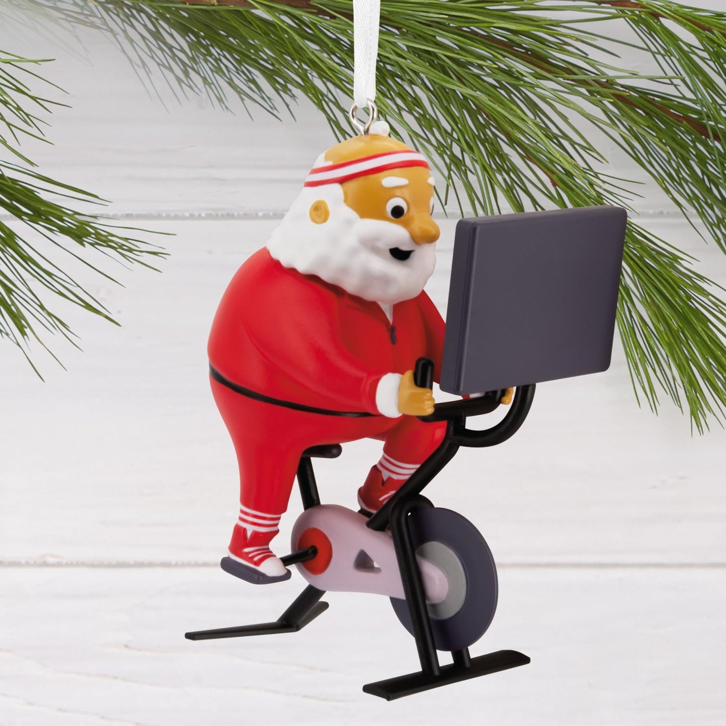 Cycling Santa Hallmark Shoebox Ornament