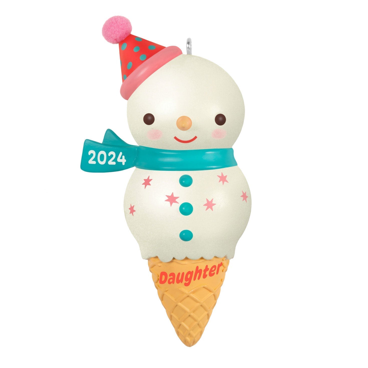 Daughter Snowman Ice Cream Cone 2024 Keepsake Ornament