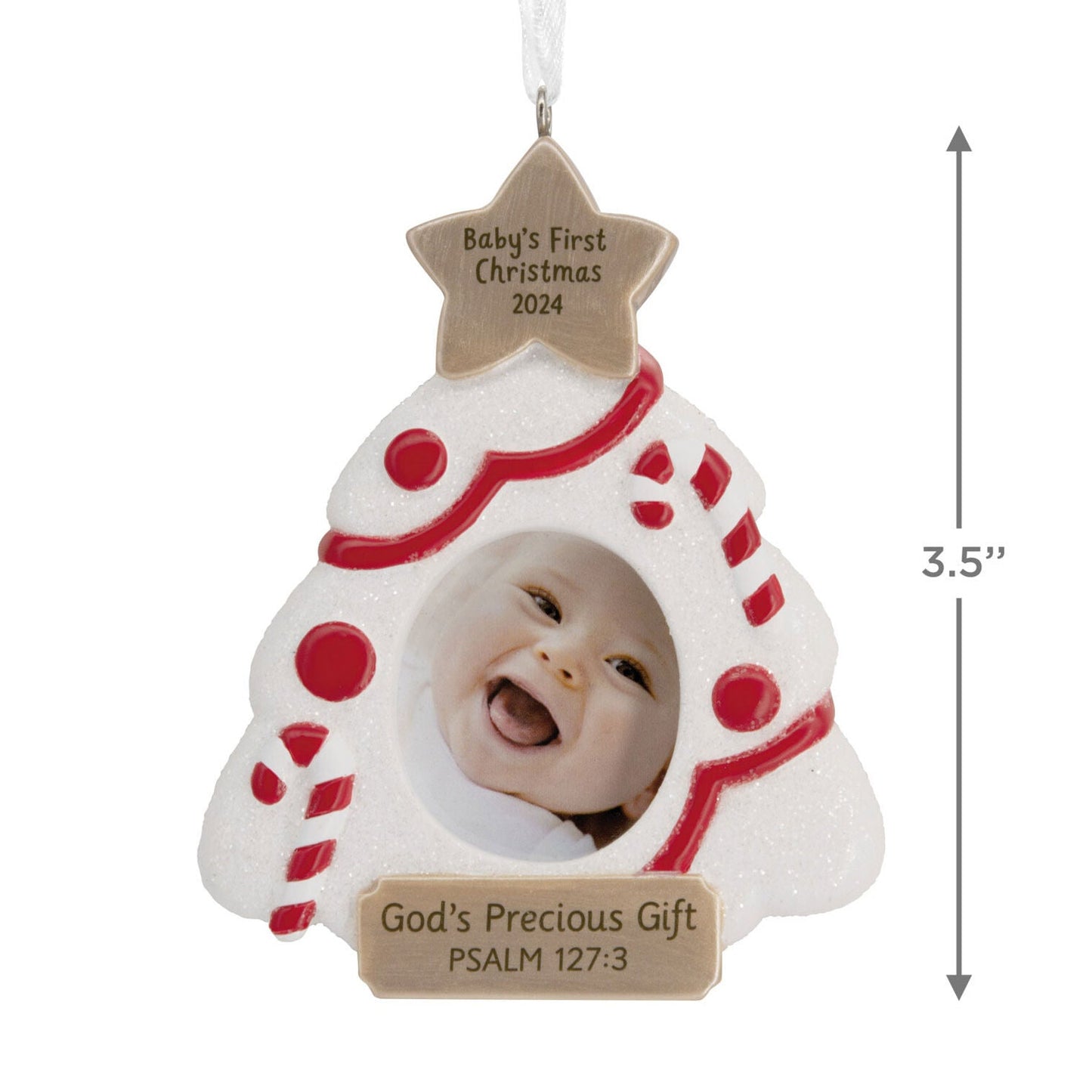 DaySpring Baby's First Christmas Religious 2024 Photo Frame Hallmark Ornament