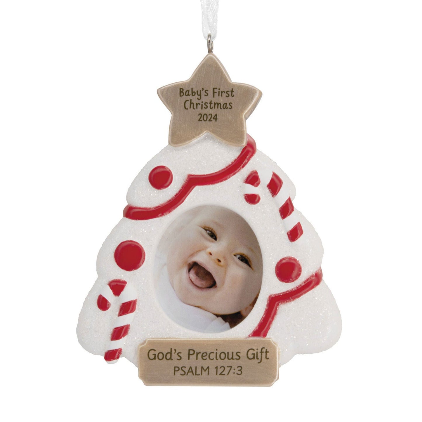 DaySpring Baby's First Christmas Religious 2024 Photo Frame Hallmark Ornament