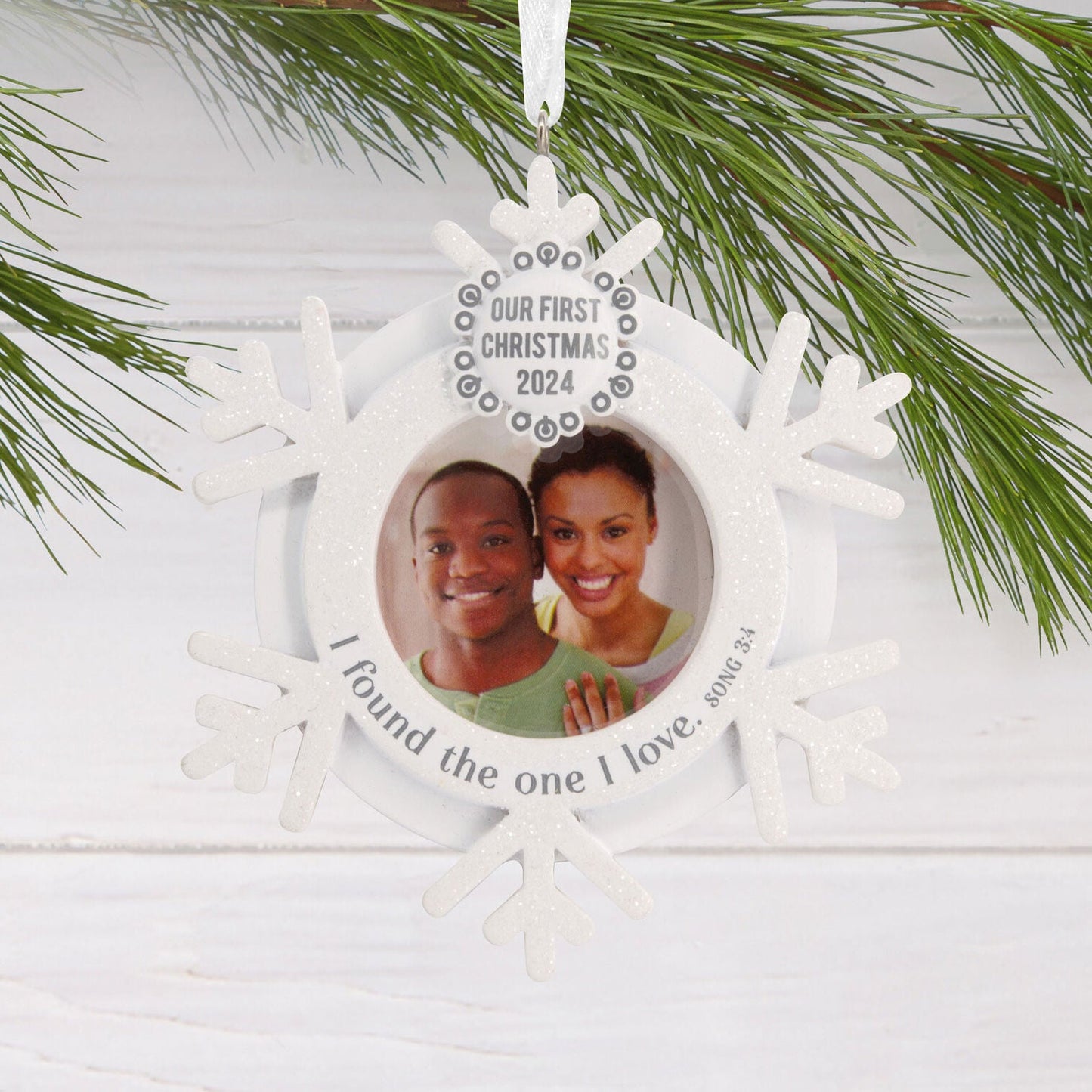 DaySpring Our First Christmas Religious 2024 Photo Frame Hallmark Ornament