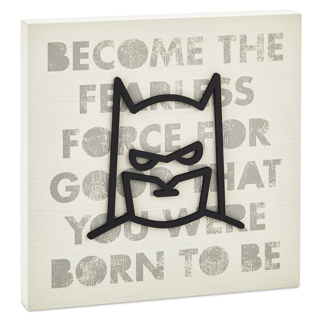 DC Comics™ Batman™ Fearless Force Wood Quote Sign, 10.5x10.5