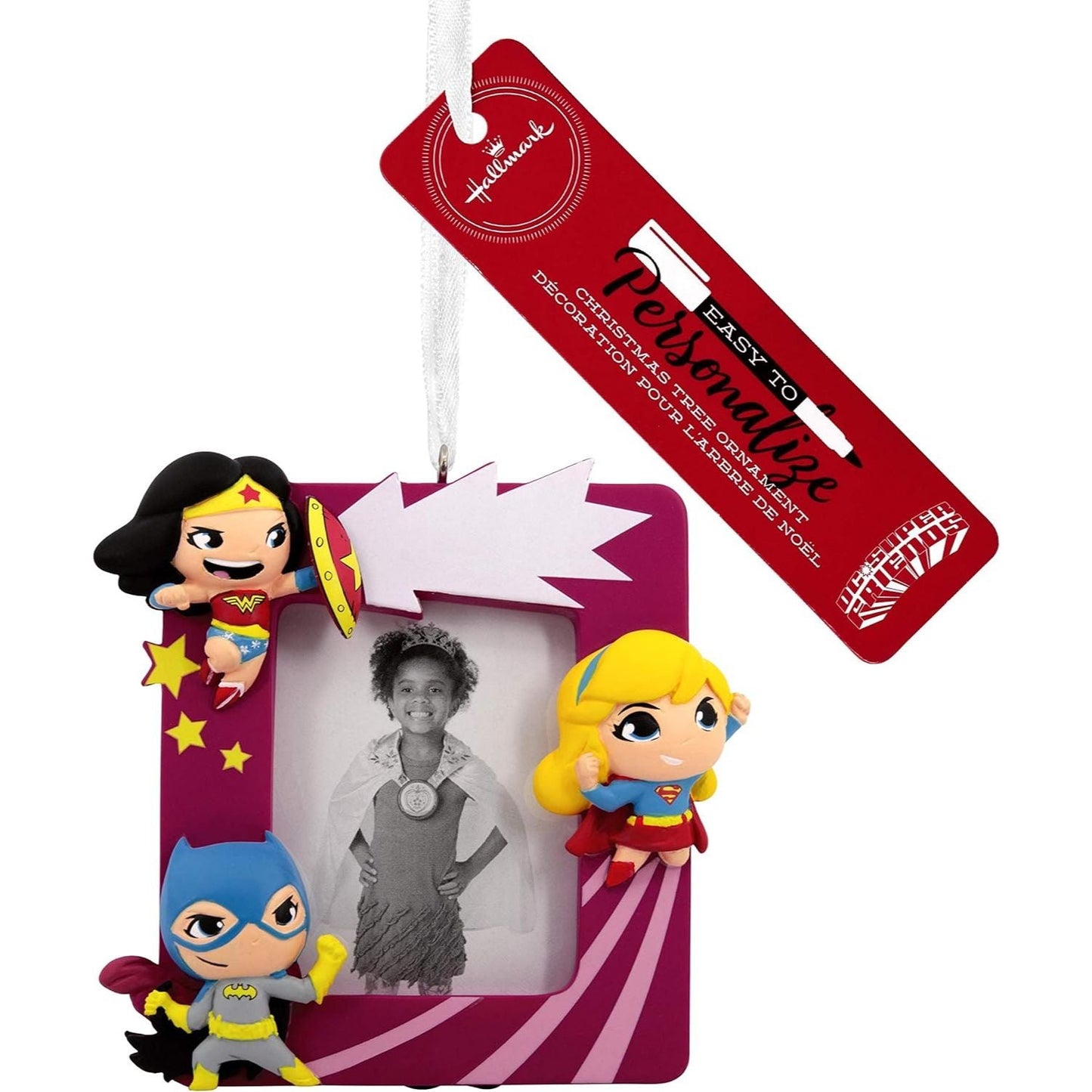 DC Super Friends Heroines Picture Frame Personalized Hallmark Ornament