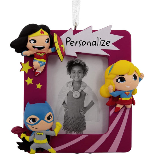 DC Super Friends Heroines Picture Frame Personalized Hallmark Ornament