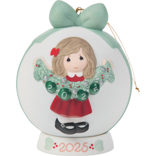 Deck The Halls 2025 Dated Girl Ball Ornament