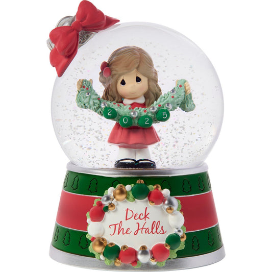 Deck The Halls 2025 Dated Musical Snow Globe
