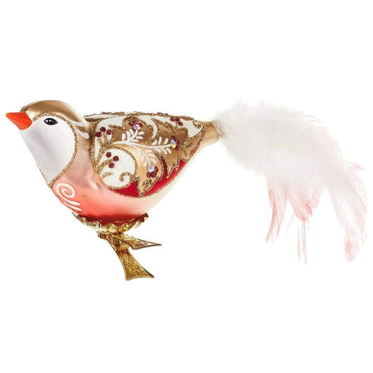 Decorative Bird Blown Glass Clip Ornament