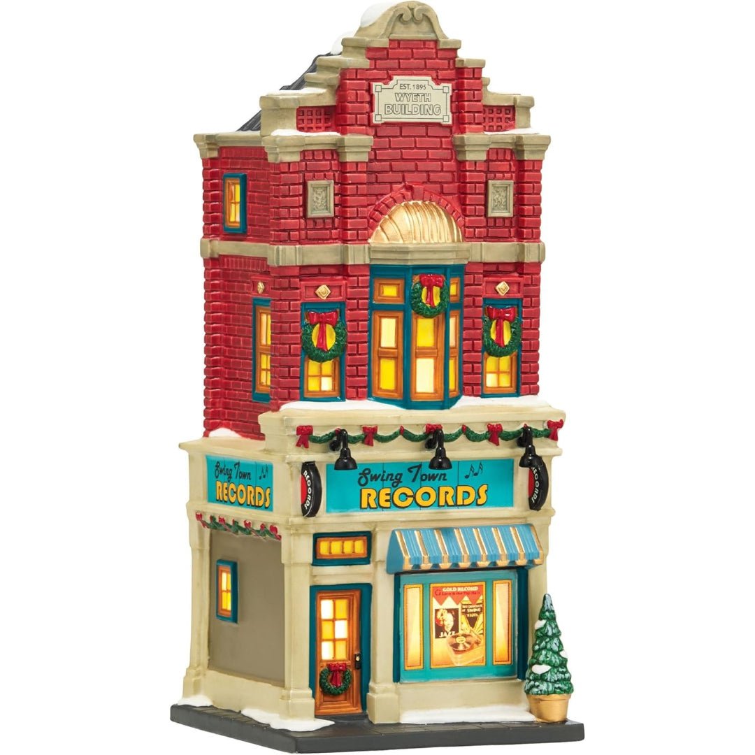 Department 56 Christmas in The City Village Swing Town Records Lit House, 8.66"