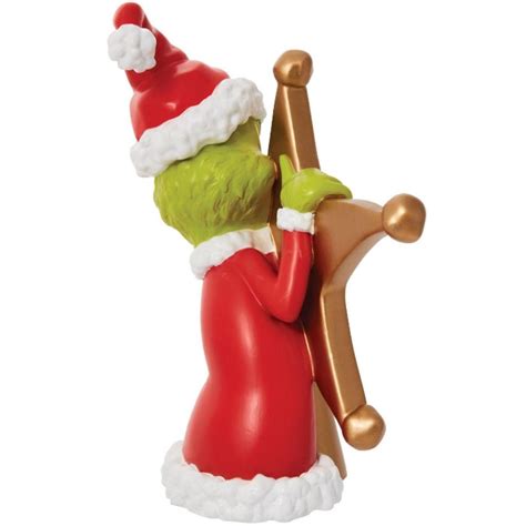 Department 56 Dr. Seuss The Grinch Hiding Behind Star Sculpted Christmas Tree Topper, 8.5 Inch