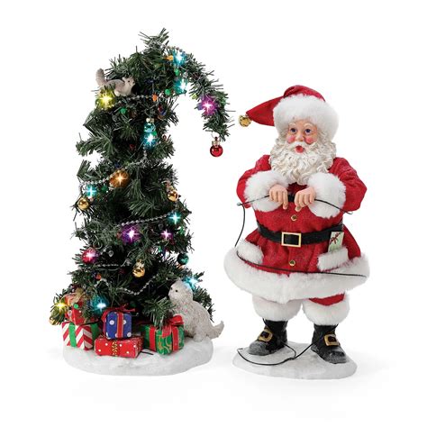 Department 56 National Lampoon's Christmas Vacation by Possible Dreams Santa and Squirrel Tree Lit Figurine Set, 13"