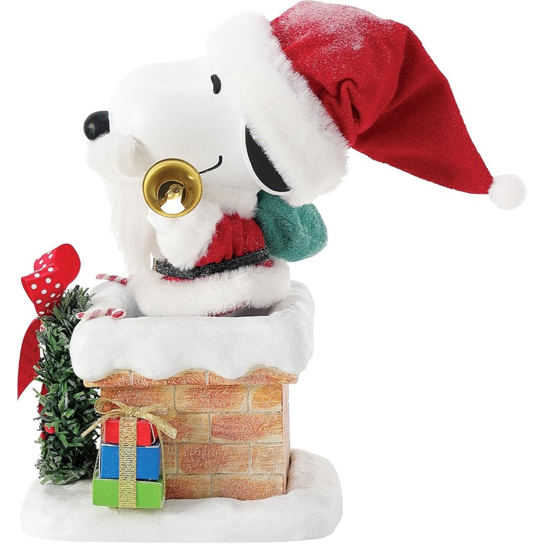 Department 56 Possible Dreams Peanuts Santa Snoopy on The Rooftop Figurine, 8"