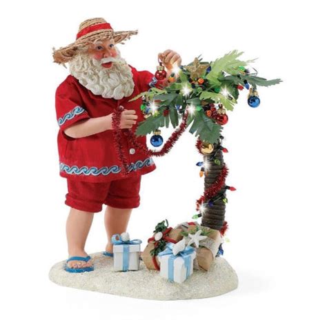 Department 56 Possible Dreams Santa by The Sea Christmas Palm Lit Figurine