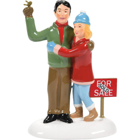 Department 56 Snow Village New Home Just in Time for The Holidays Figurine, 3.66"