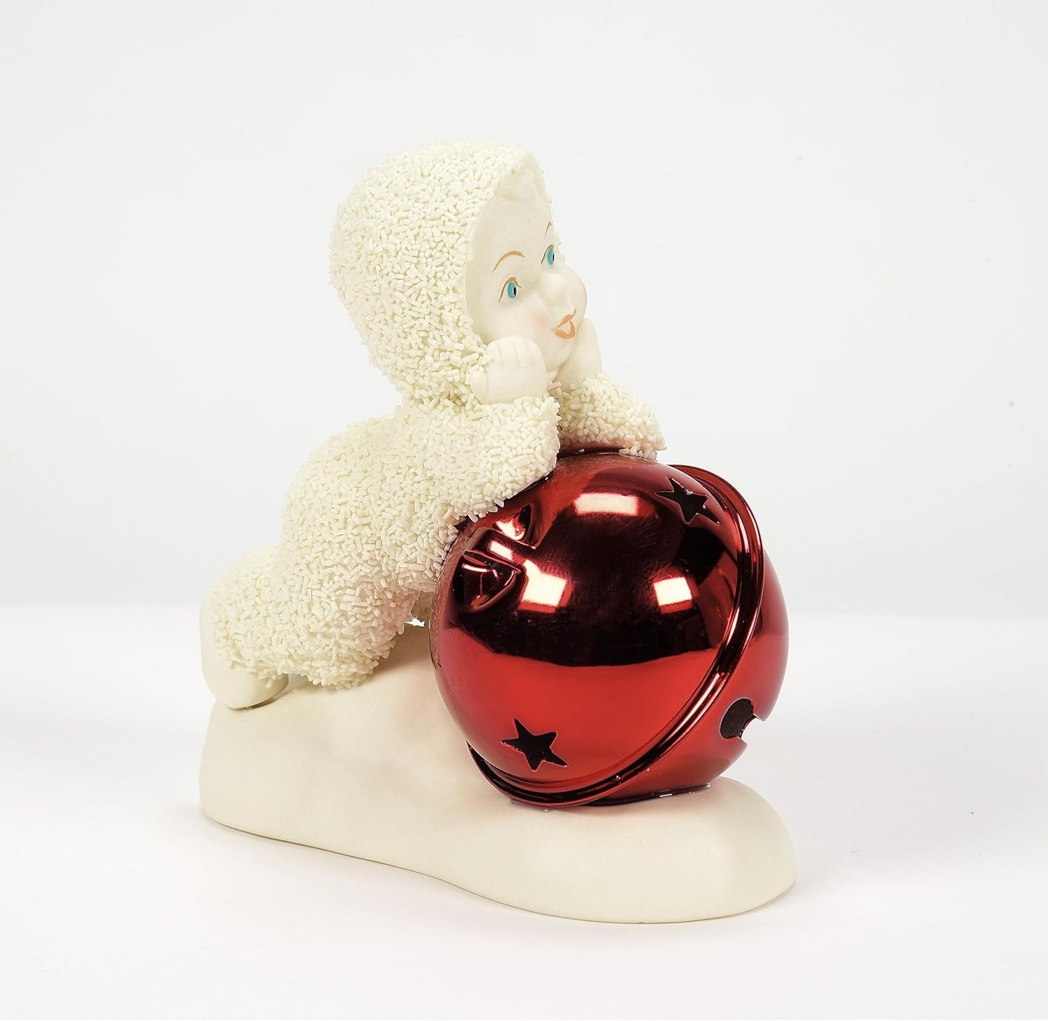 Department 56 Snowbabies Christmas Jubilee Perched on a Red Jingle Bell Figurine, 3.54"