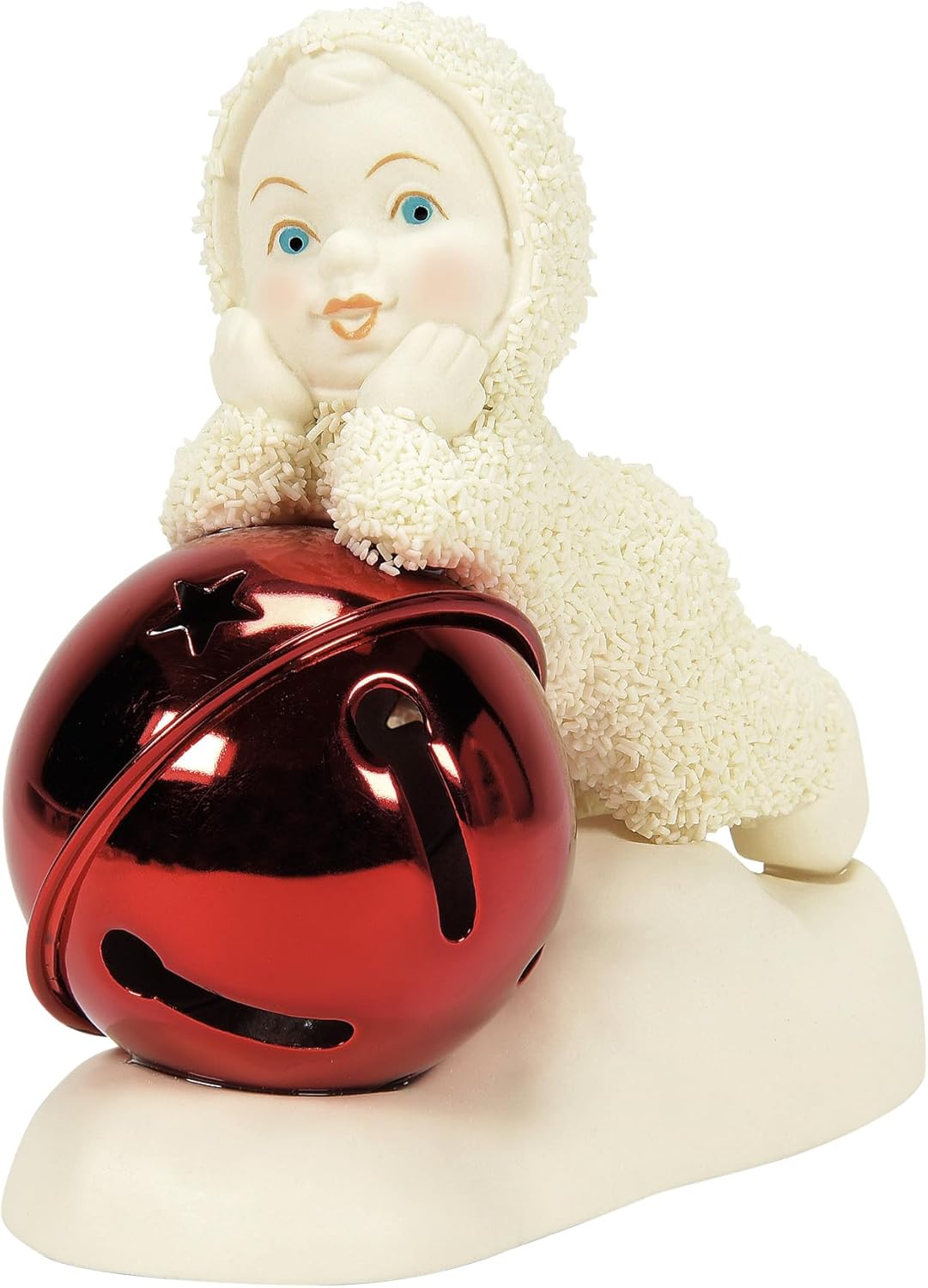 Department 56 Snowbabies Christmas Jubilee Perched on a Red Jingle Bell Figurine, 3.54"