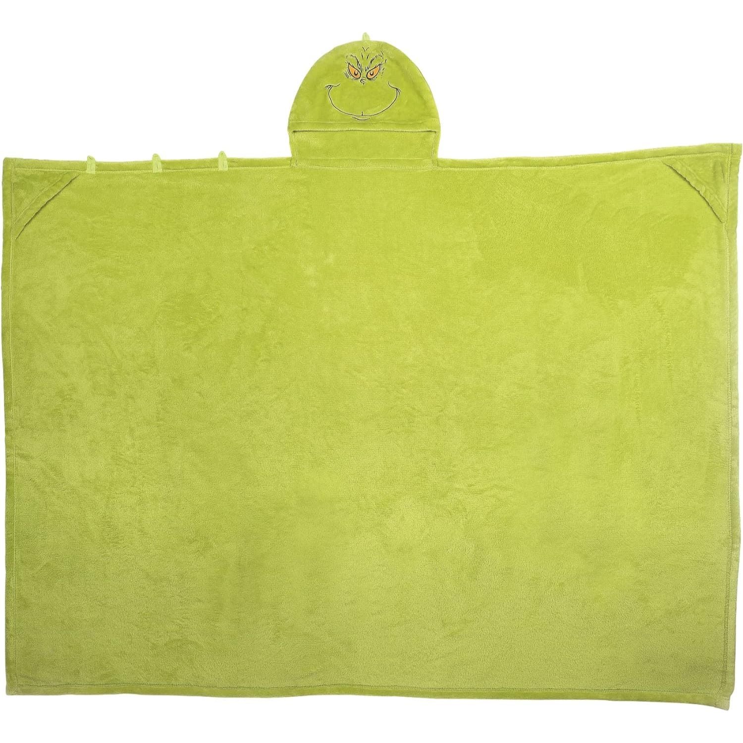 Department 56 Snowpinions Snow Throw The Grinch Super Soft Fleece Hooded Blanket, 45x60
