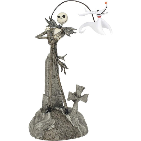 Dept 56 Nightmare Before Christmas Jack with Zero in Graveyard Figurine, 11.5"