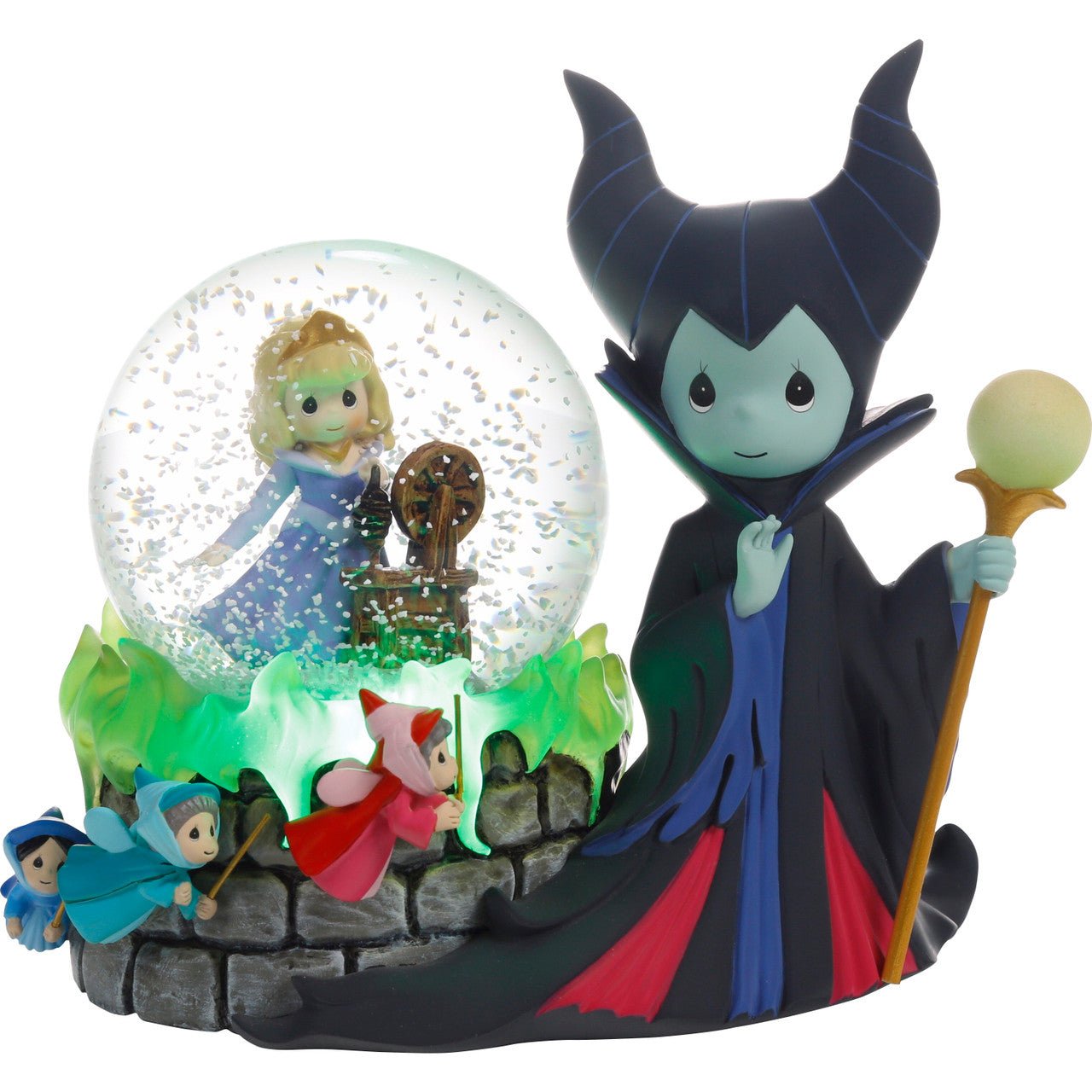 Disney Aurora Inside with Maleficent Outside Snow Globe