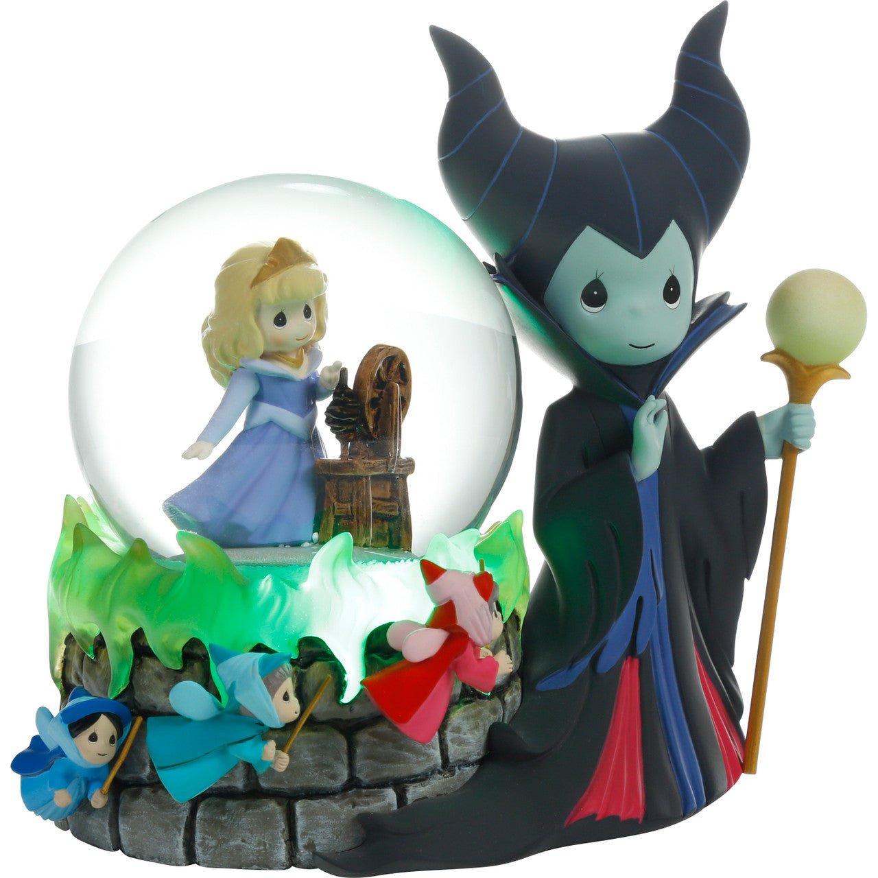 Disney Aurora Inside with Maleficent Outside Snow Globe