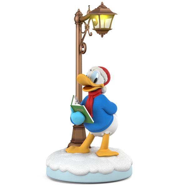 Disney Christmas Carolers Jolly Donald With Music, Light and Motion, Storyteller, 2018 Hallmark Keepsake Ornament