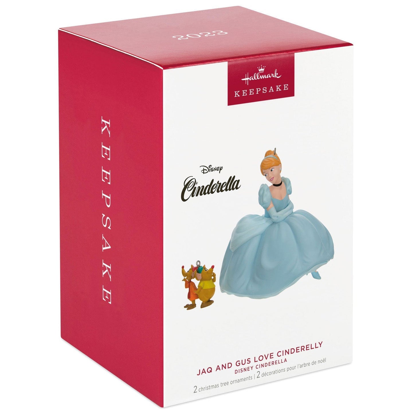 Disney Cinderella Jaq and Gus Love Cinderelly Christmas, 2023 Keepsake Ornaments, Set of 2