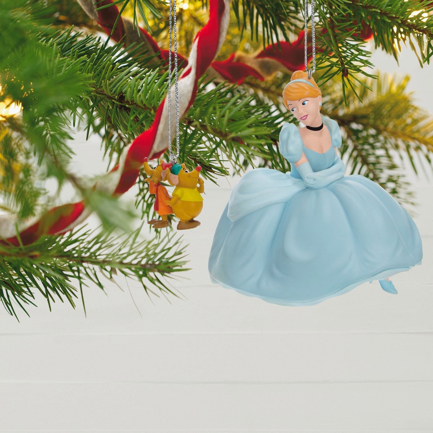 Disney Cinderella Jaq and Gus Love Cinderelly Christmas, 2023 Keepsake Ornaments, Set of 2