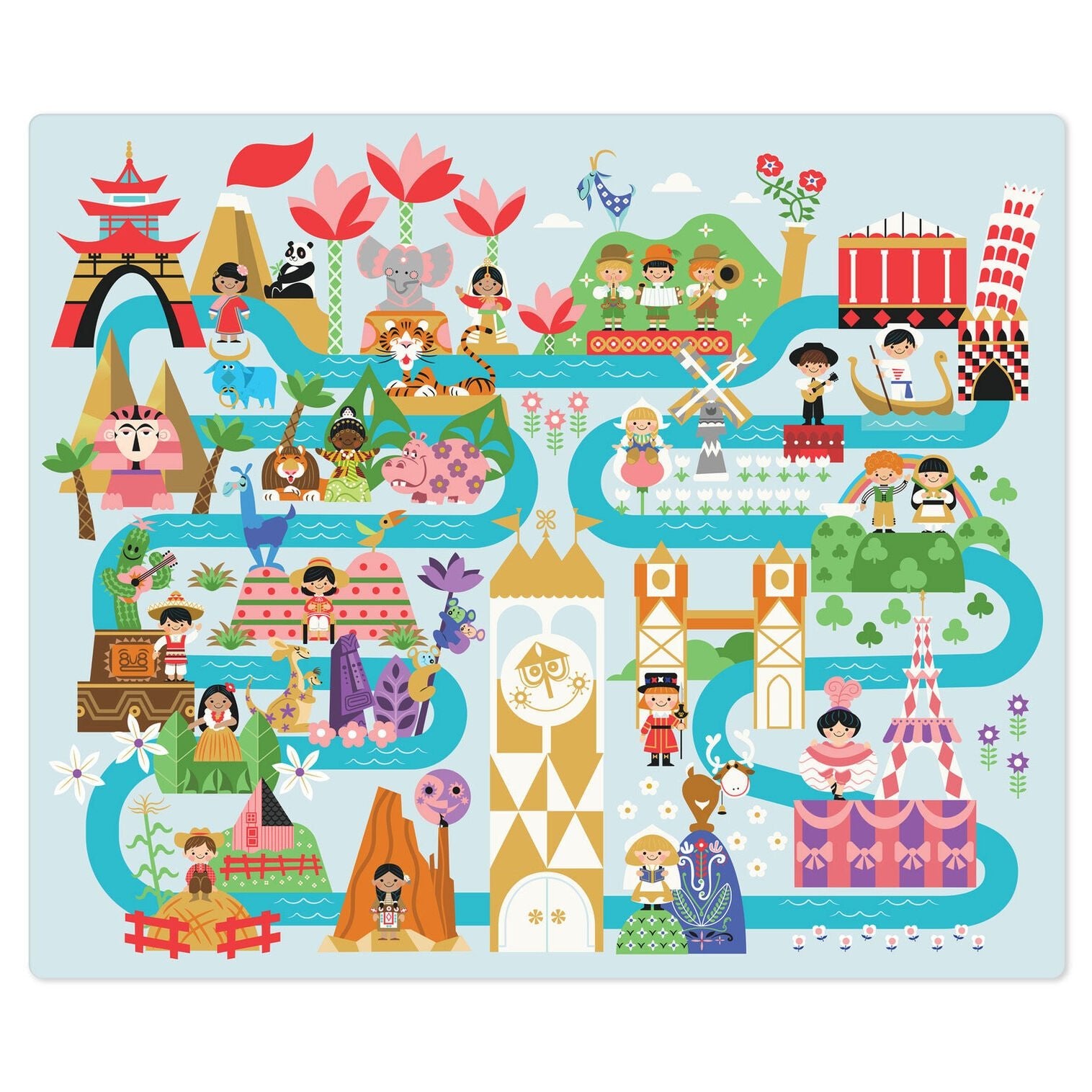 Disney It's a Small World Map Throw Blanket, 60x52