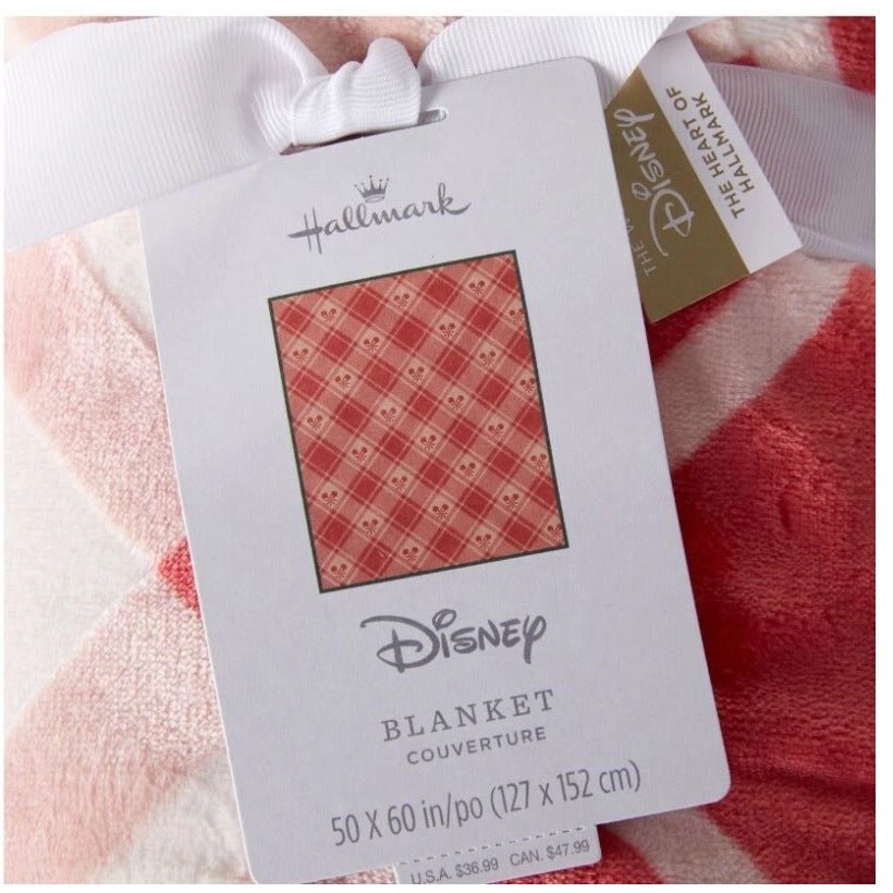 Disney Mickey Ears Peppermint Plaid Throw Blanket 50" x 60"