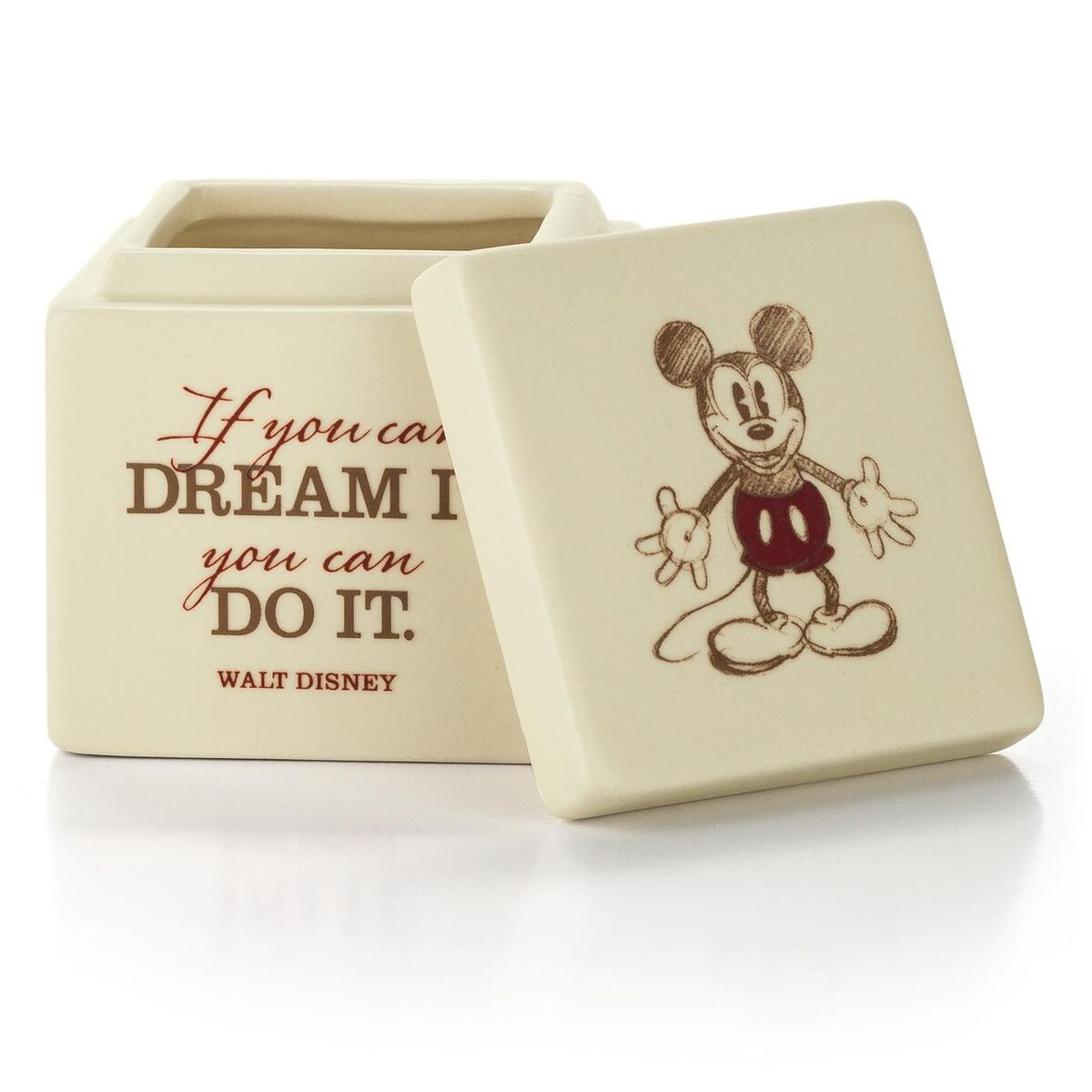 Disney Mickey "If You Can Dream It You Can Do It" Ceramic Box, 2.25"