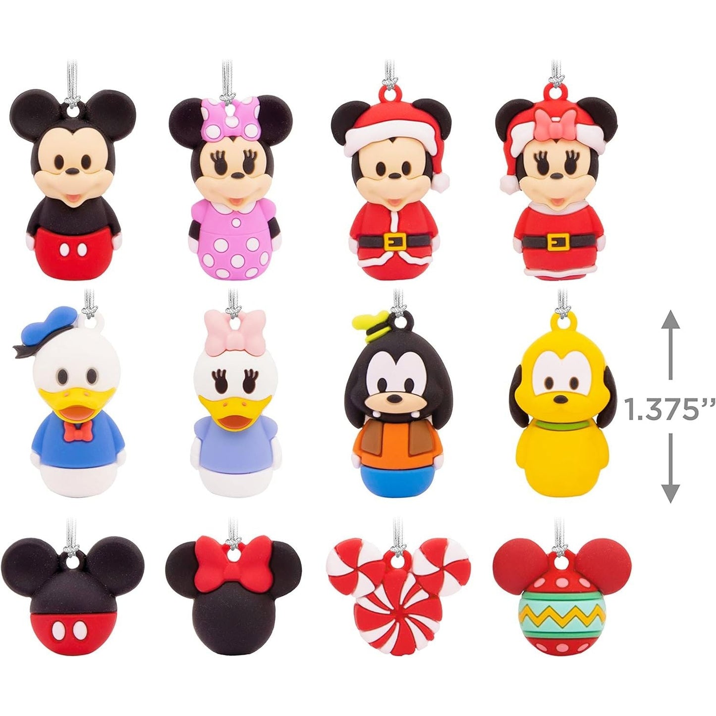 Disney Mickey Mouse and Friends Countdown Calendar Miniature Christmas Tree Set with 12 Mini Ornaments