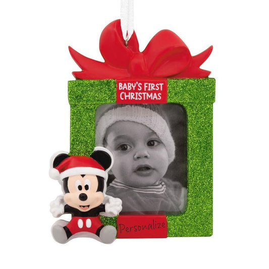 Disney Mickey Mouse Baby's First Christmas Photo Frame Personalized Hallmark Ornament