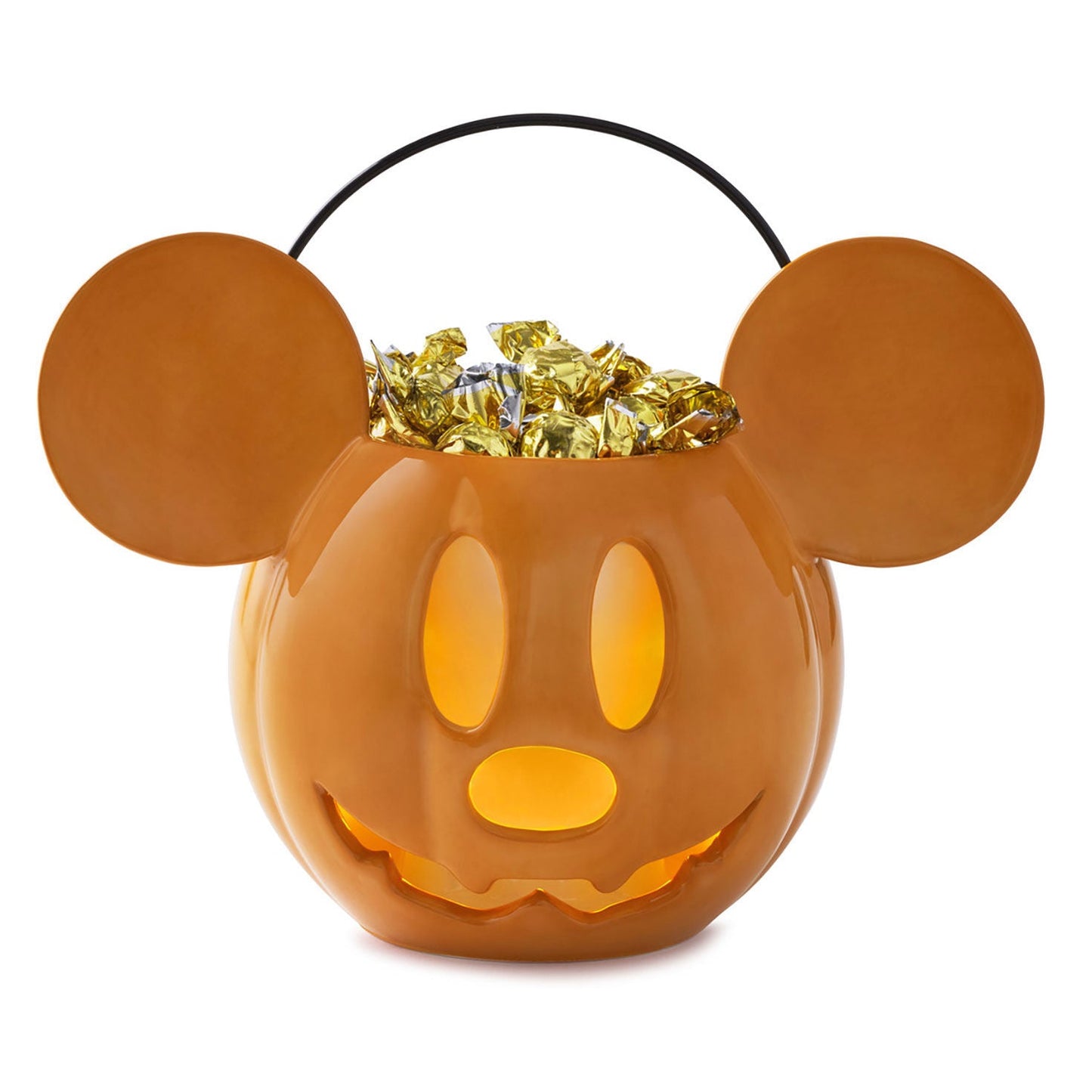 Disney Mickey Mouse Jack - o' - Lantern Candy Bowl With Light