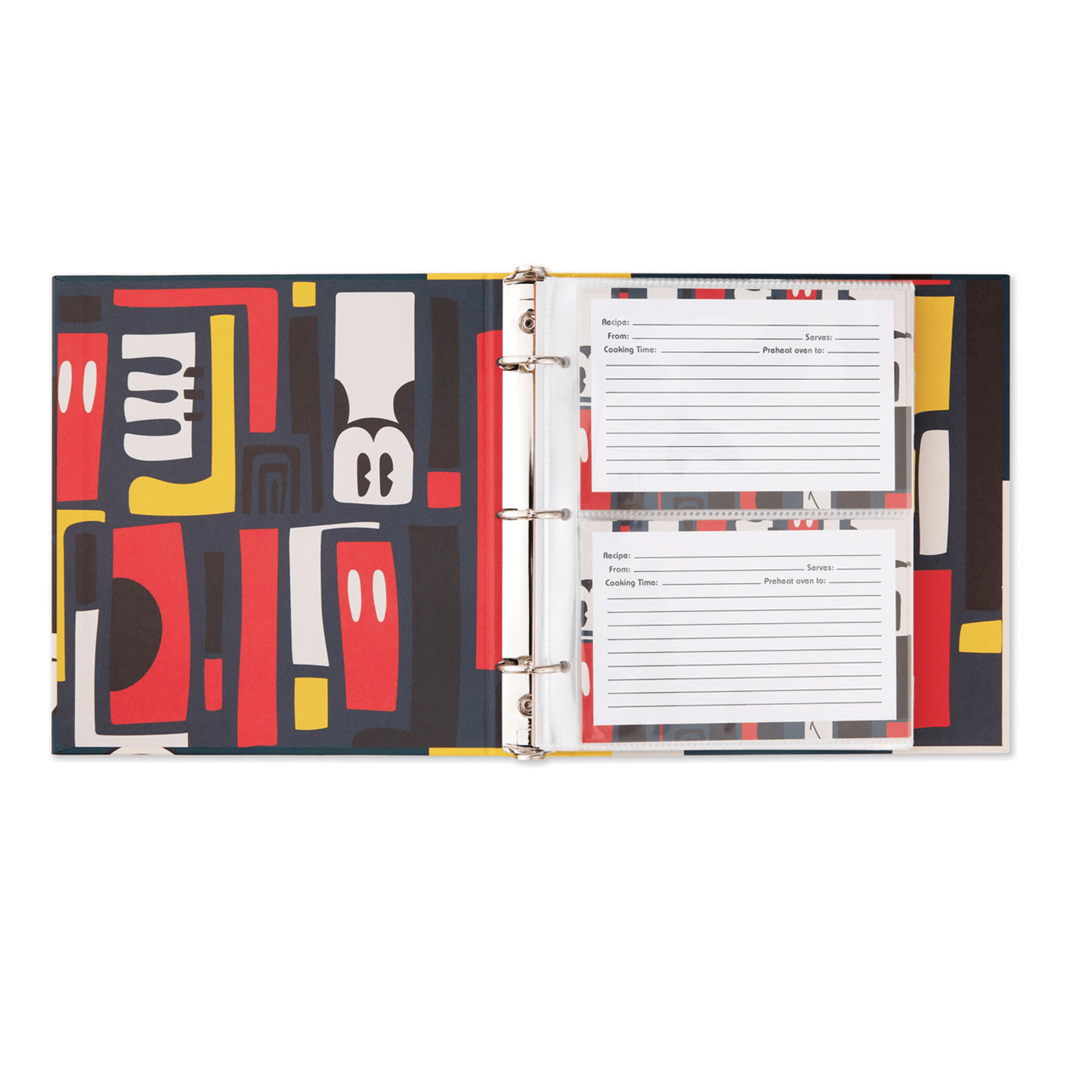 Disney Mickey Mouse Retro Pattern Recipe Organizer Book