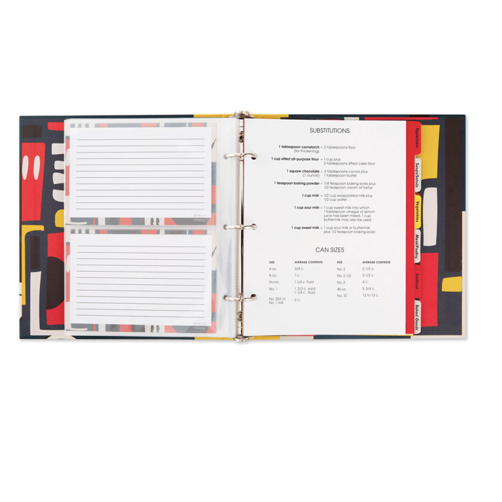 Disney Mickey Mouse Retro Pattern Recipe Organizer Book