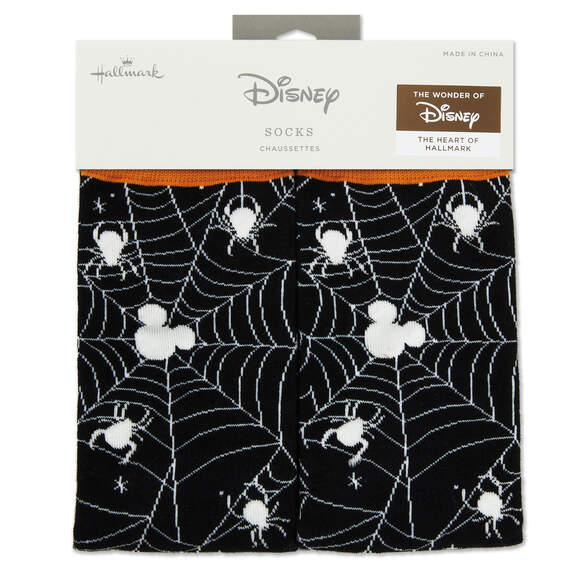 Disney Mickey Mouse Spiderweb Glow - in - the - Dark Crew Socks