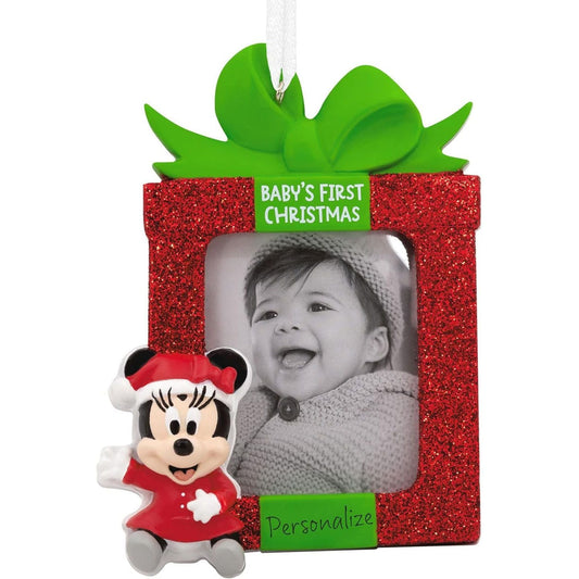 Disney Minnie Mouse Baby's First Christmas Photo Frame Personalized Hallmark Ornament