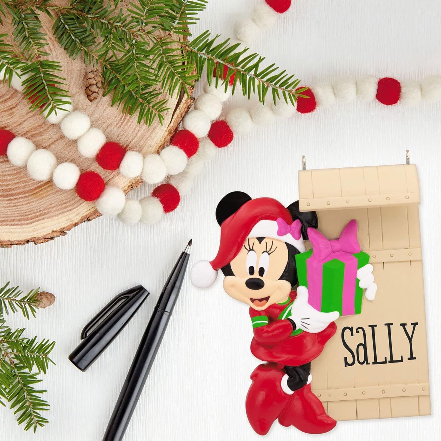 Disney Minnie Mouse with Sled Personalized Hallmark Ornament