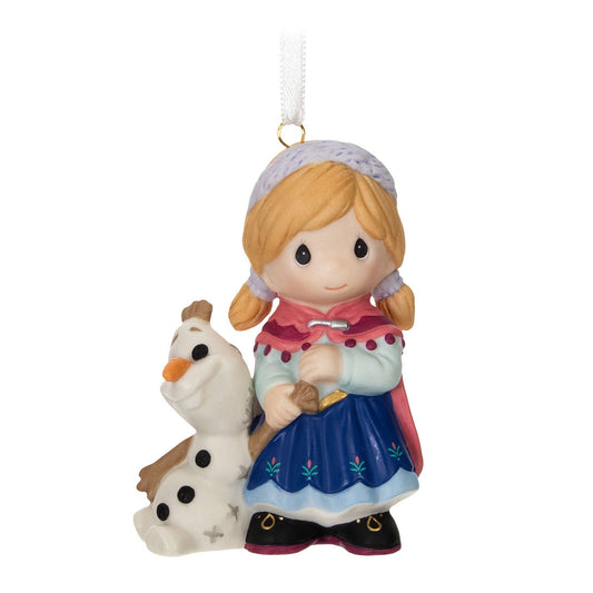 Disney Precious Moments Frozen Anna and Olaf Porcelain 2024 Keepsake Ornament