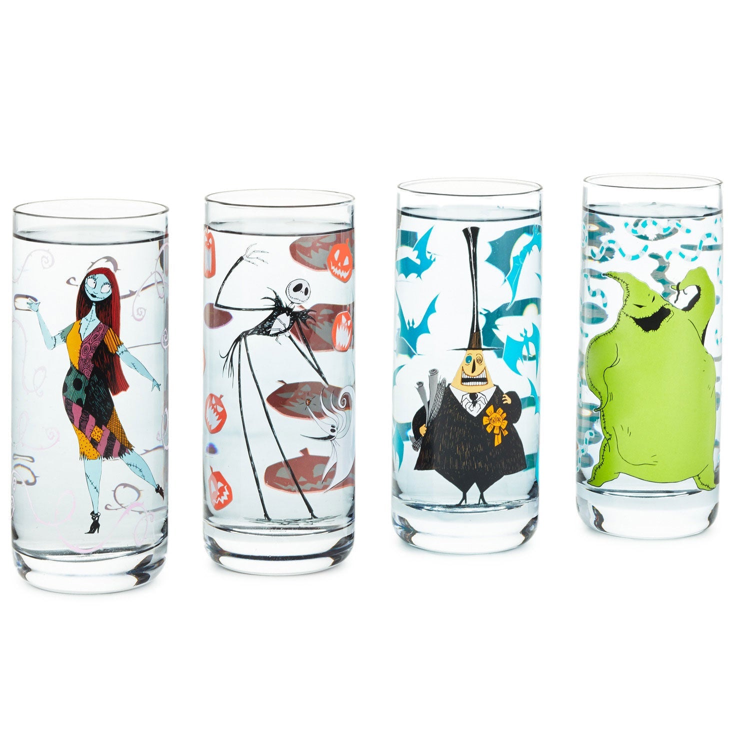 Disney Tim Burton's The Nightmare Before Christmas Color - Changing Drinking Glasses, Set of 4