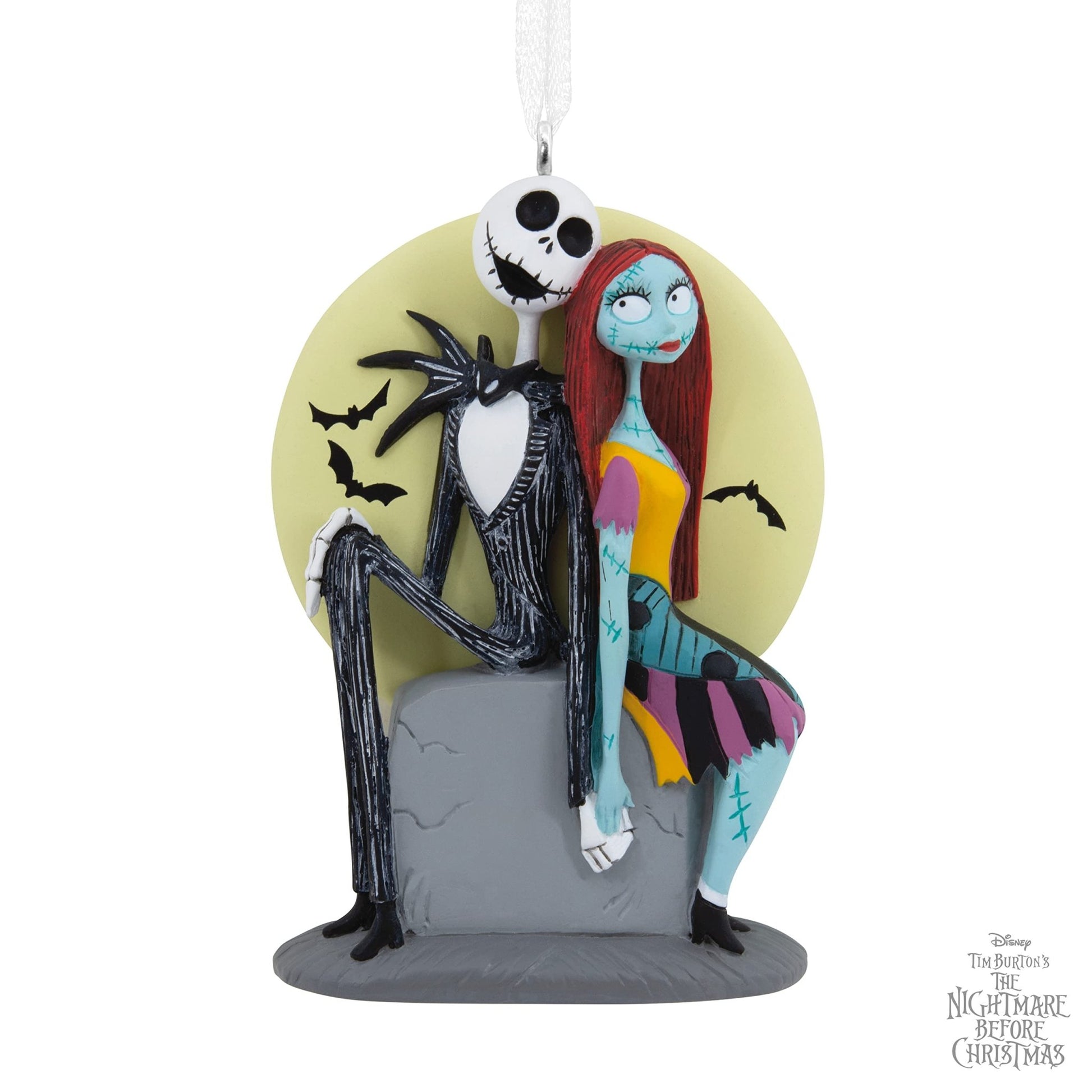 Disney Tim Burton's The Nightmare Before Christmas Jack and Sally on Tombstone Hallmark Ornament