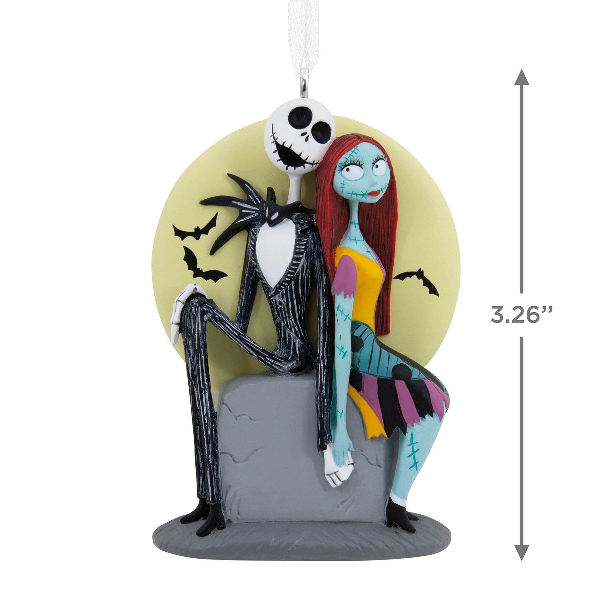 Disney Tim Burton's The Nightmare Before Christmas Jack and Sally on Tombstone Hallmark Ornament