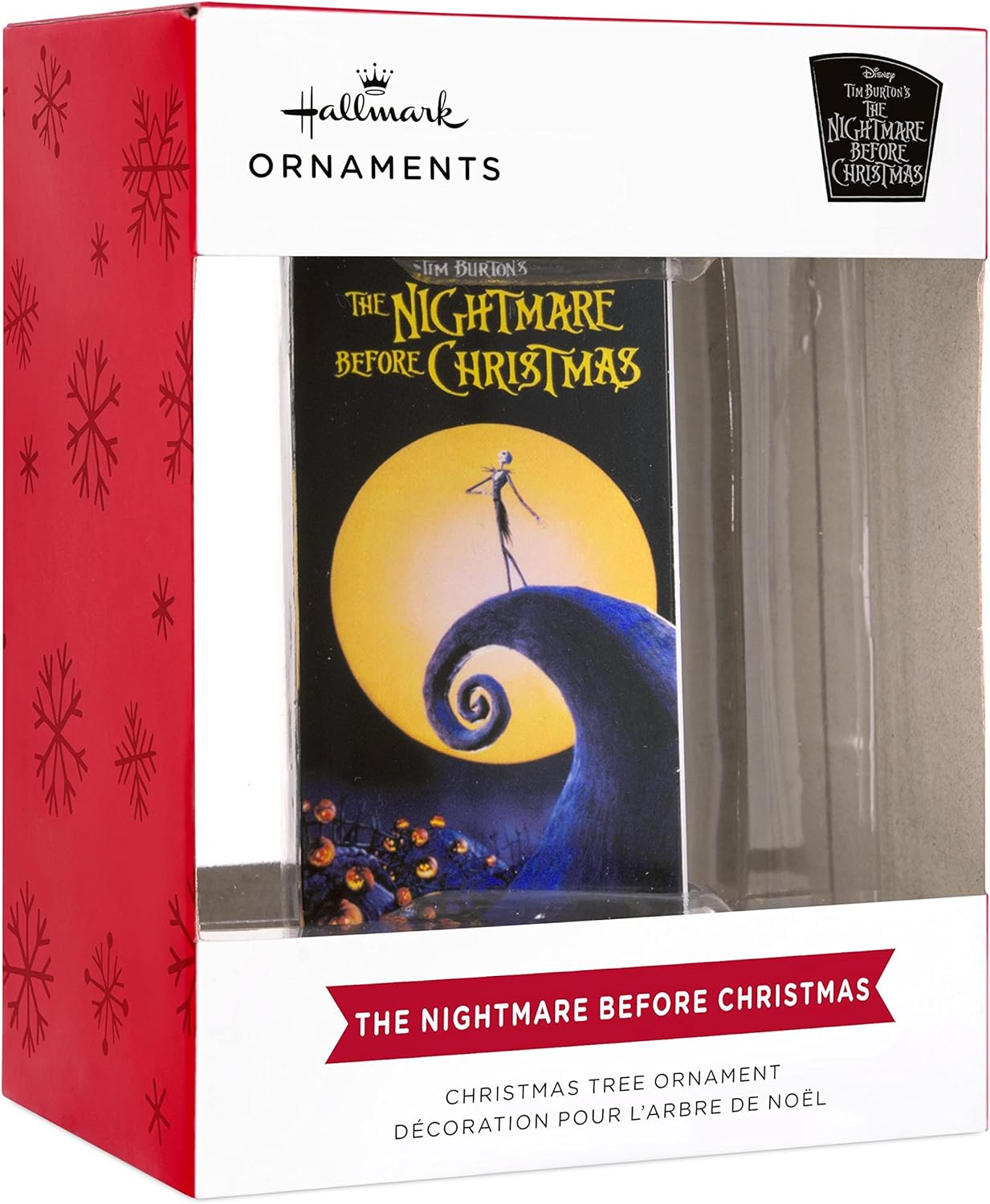 Disney Tim Burton's The Nightmare Before Christmas Movie Retro Video Cassette Case Hallmark Ornament