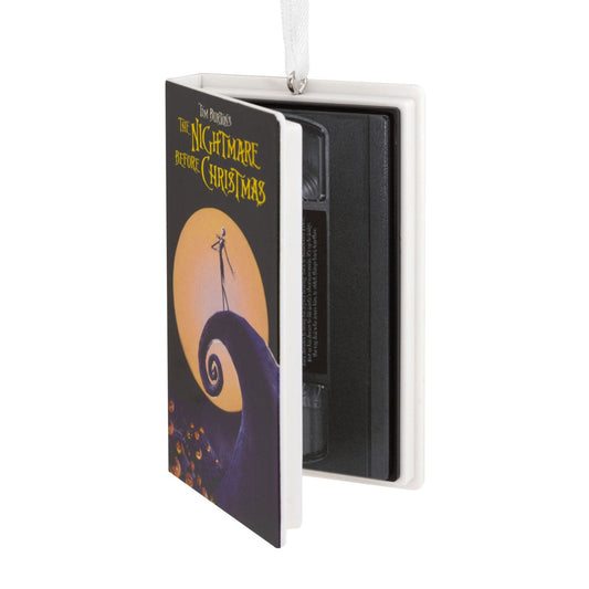 Disney Tim Burton's The Nightmare Before Christmas Movie Retro Video Cassette Case Hallmark Ornament