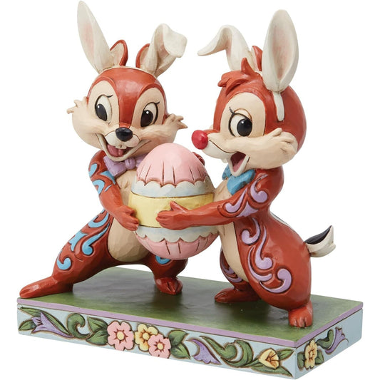 Disney Traditions by Jim Shore Bunny Chip and Dale Easter Egg Figurine, 5.51"