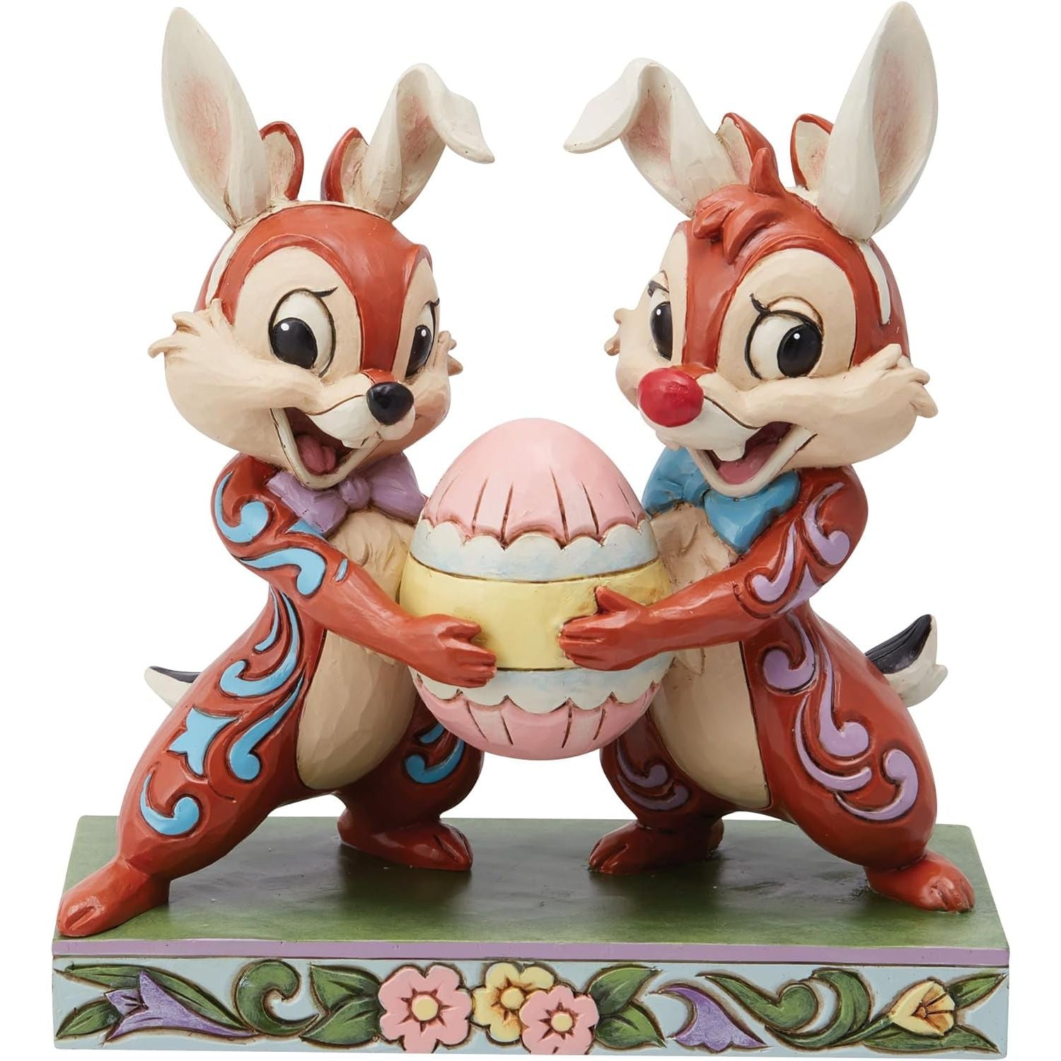 Disney Traditions by Jim Shore Bunny Chip and Dale Easter Egg Figurine, 5.51"